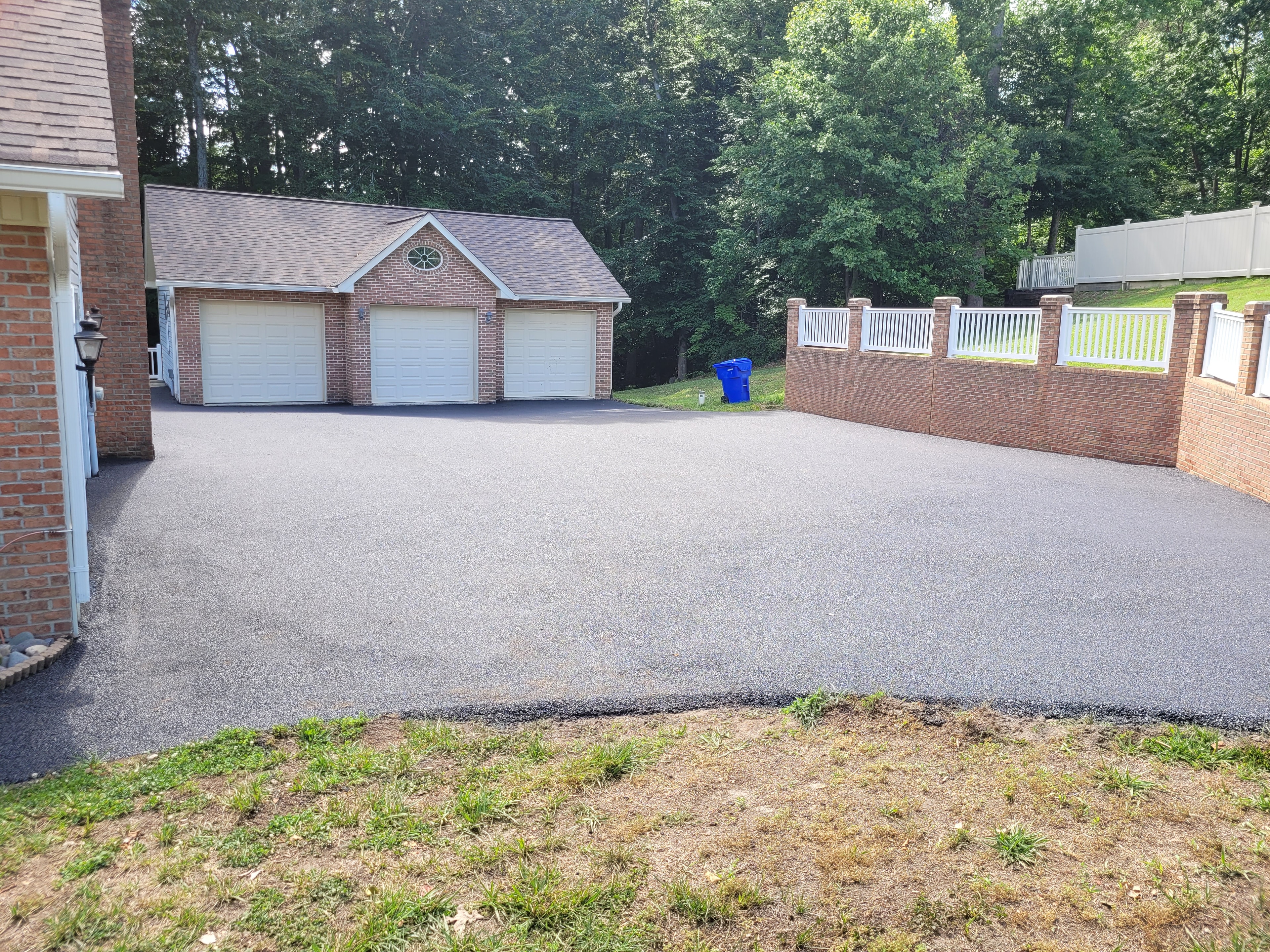Large Residential Asphalt Driveway — Brick Home, Southern Maryland